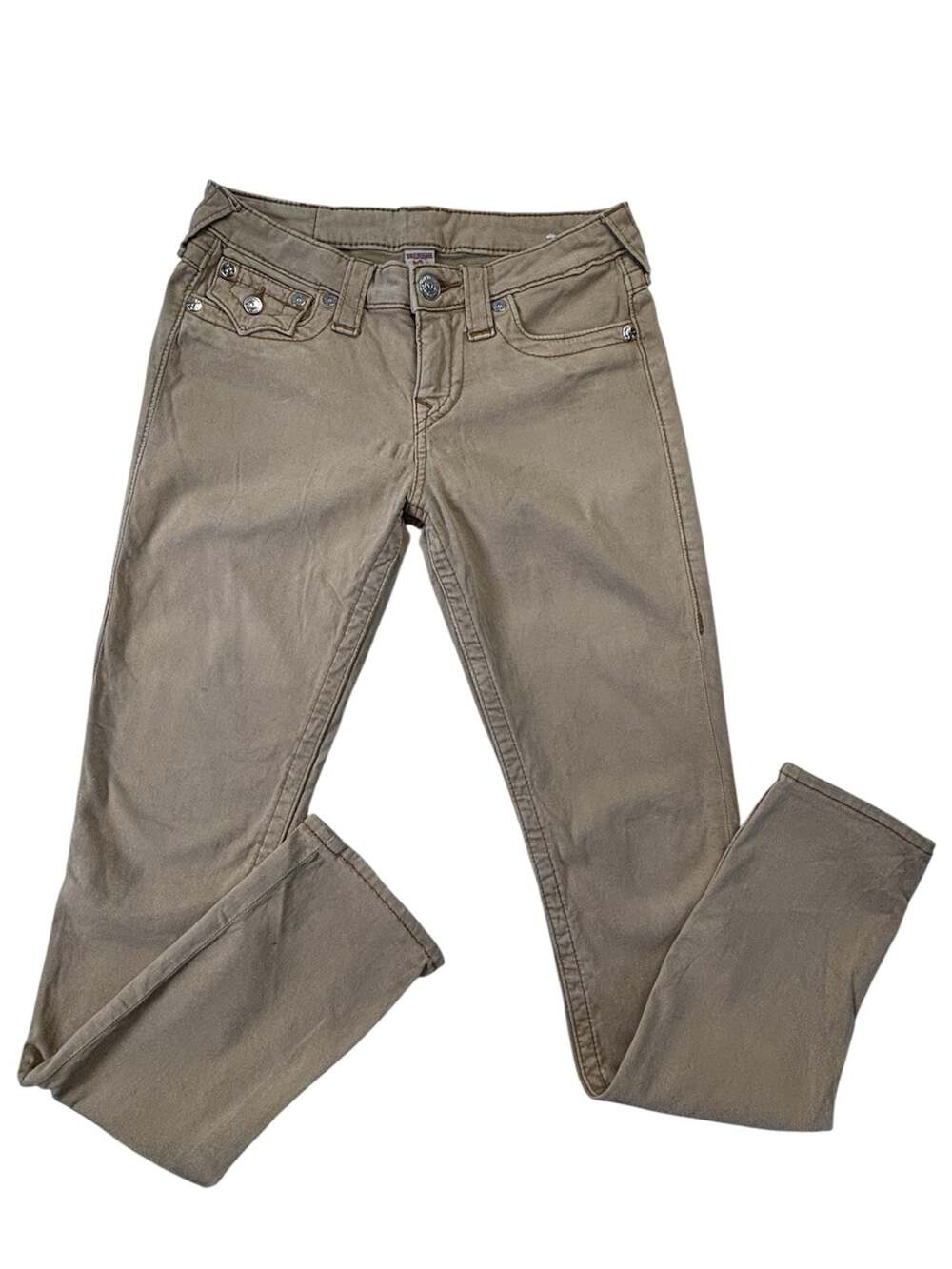 True Religion World Tour Section Slim Straight Khaki Jeans